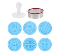 Kit de Moules à Biscuits de Noël, Tampon pour Biscuit, Ambiance | Acier Inoxydable et PP, Surface Lisse Antiadhésive, Rangement Facile, Format Portable, pour Pâte, Crêpes, Loisirs Créatifs
