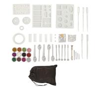 Kit de moules à Colle DIY en Silicone Comprenant : Pipette, Tige, cuillère, épingles, Outils pour la Fabrication de pendentifs et Bracelets.