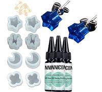 Kit de moules en résine époxy UV pour boucles d'oreilles en silicone, transparent, pas de jaunissement, résine UV dure pour la fabrication de bijoux DIY