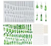 Kit de Moules en Résine pour Boucles d'oreilles Attuslla, Ensemble de Moules de Coulage DIY pour Boucles d'oreilles avec Crochet pour Boucle, Bagues à Ressort ou Pendentifs pour Boucles d'oreilles