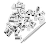 Kit de Moules pour Estampage du Cuir, Lettres et Chiffres, Acier Argenté
