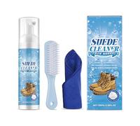 Kit de mousse à séchage rapide pour enlever les taches en daim - Protège la couleur lors du nettoyage des bottes, des entraîneurs et des portefeuilles - 100 ml - Nettoyant pour daim avec brosse et
