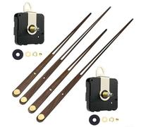 Kit de mouvement à quartz pour horloges murales avec chronométrage précis et adapté aux panneaux entre 60 cm et 70 cm de diamètre (marron, 2 ensembles)
