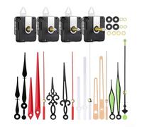 Kit de mouvement d'horloge à quartz silencieux avec tige longue pour visages épais - Kit d'horloge DIY avec 6 ensembles d'aiguilles en métal, mécanisme d'aiguille des secondes sans tic-tac, 13 mm 16