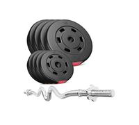 Kit de musculation 37 kg Barre d'Haltère Super Curl 120 cm avec Set de Disques de poids 4x5 kg, 4x2,5 kg, Ensemble d'haltères avec Barre longue et