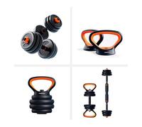 Kit haltères + barre + poids russe fed 10 kg