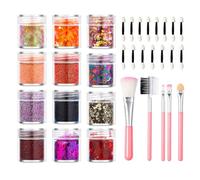 Kit de Nail Art avec Pinceaux de Peinture D'Ongle, 15 Brosse à Pinceaux, Paillettes, Pinceau à Ongles Nail Art Brosses Manucure Nail Art Accessoires Professionnel Kit Pour L'Art Des Ongles