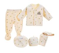Kit De Naissance Bebe Fille Vetement Nouveau Nee Haut Tops Manche Longue Hérisson Mignon + Pantalons *2 + Bavoir + Bonnet Habits Tenue Ensembles 5 Pièces Cadeau Bebe Naissance Fille Garçon Mixte (ZZ3)