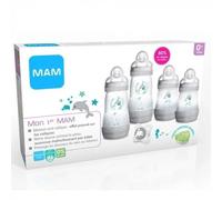 Kit De Naissance Mam - Biberon Anti-Colique Gris 1er Age - Tétine Lent - 160 Ml - Plastique Multicolore