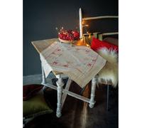 Kit de nappe au point de croix estampillé Vervaco "Rennes dans l'esprit de Noël", 80x80cm