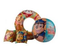 Kit de natation pat patrouille enfant : bouee brassards ballon de plage - gonflable - jeu d'eau piscine - set jouet + carte