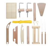 Kit de navette de tissage, 20 pièces en bois biseauté pour planche à tricoter, pinces à déformer et pince à tisser, accessoires pour débutants
