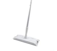 Kit de nettoyage 2 en 1 avec balai plat et lingettes humides jetables, convient pour les planchers en bois dur, le carrelage, la cuisine et la salle de bain, avec tampons lavables réutilisables pour