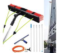 Kit de nettoyage 2 en 1 avec brosse et raclette, tuyau d'arrosage 2 en 1, tuyau de 20 m, outil de nettoyage pratique pour fenêtres