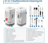 Kit De Nettoyage 21 En 1 Pour Écouteurs Et Appareils Électroniques Avec Brosses,Spray Et Accessoires,60 X 60 X 103 Mm