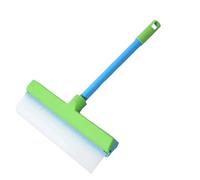 Kit de nettoyage 3 en 1, barre en T de 30 cm avec poignée courte, raclette en silicone pour voiture, maison, salle de bain, miroirs, fenêtres, portes, kit bleu et blanc