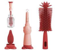 Kit de nettoyage 3 en 1 pour biberon, réutilisable, sans BPA, brosses à biberon, avec brosse à tétine douce, nettoyant pour paille, pour nettoyer les biberons et les gobelets