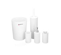 Kit de Nettoyage 6 pièces pour Salle de Bain Pratique Complet Blanc