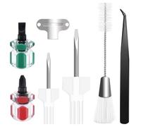 Kit de nettoyage 7 pièces pour machine à coudre comprenant une pince à épiler, une brosse à double extrémité, un tournevis aiguille, 4 tournevis courts, un outil de réparation de machine à coudre