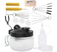 Kit de Nettoyage aérographe avec Pot, Ensemble Complet avec brosses