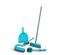 kit de nettoyage alpina - 6 pièces - manche massif - balai - pelle à poussière - balayette - brosse à vaisselle