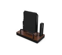 Victrola – Kit de nettoyage pour vinyles – brosse antistatique, chiffon, support bois – espresso