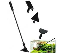 Kit de Nettoyage Aquarium 3 en 1, Racloir à Algues Réglable 180° avec Brosse Triangulaire & Angle Droit, Tige en Fibre de Carbone Antirouille pour Tous Bacs à Poissons