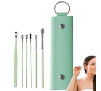 Kit de nettoyage avec curettes en acier inoxydable, 6 outils pour oreilles avec boîte de rangement, solution efficace pour adultes, hommes et femmes
