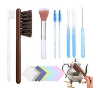 Kit De Nettoyage Bijoux Avec Brosse - Chiffon Polissage Multifonction pour Bagues Or - Nettoyeur Portable pour Bijoux Montres et Bracelets,Argent Sterling Anneaux