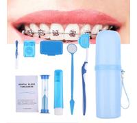 Kit De Nettoyage Buccal Et Dentaire, Soins Orthodontiques, Ensemble D'outils De Blanchiment, Brosse Interdentaire Portable, 8 Pièces/Ensemble Blanc