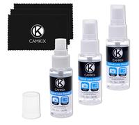 Kit de Nettoyage Camkix pour Objectifs et Écrans - 2X Spray Nettoyant, 2X Chiffon en Microfibre - Parfait pour Nettoyer l’Objectif de Votre Appareil Photo Reflex et Compatible avec Votre Caméra.
