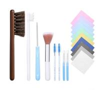 Kit de nettoyage de bijoux 18 pièces comprenant 10 chiffons 4 trous brosse crin de cheval pour entretien des accessoires dorés et argentés
