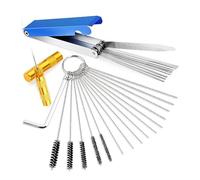 Kit de nettoyage de carburateur - Outil de nettoyage de buse de carburateur - 19 pièces - Outil de pulvérisation pour enlever les nettoyeurs de carburateur - Nettoyeur de pointe de brûleur