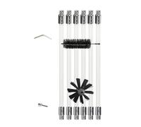 Kit de nettoyage de cheminée sèche - Brosse en nylon flexible - Outil de retrait des peluches avec adaptateur de , équipement d'entretien de tuyaux | Convient pour les conduits de cheminées
