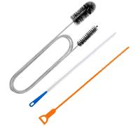 Kit de Nettoyage de Drain 3 Pièces : Brosse de Furet Deboucheur en Acier Inoxydable, Outil de Deboucheur Canalisation en Plastique, Brosse de Nettoyage Réutilisable pour Cuisine, Douche, Salle de Bain