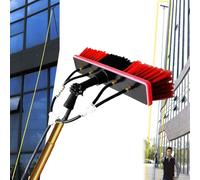 Kit de nettoyage de fenêtre avec brosse de 35 cm - Idéal pour panneaux solaires, toits, murs, vérandas, véhicules et bateaux - Extensible et léger pour une utilisation facile - 14 m