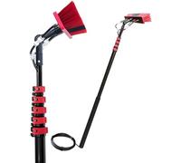 Kit de nettoyage de fenêtre de 7,2 m, raclette en aluminium extensible alimentée à l'eau, kit d'outils de lavage extérieur (7,2 m et tête 35 cm)