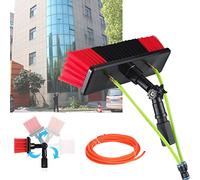 Kit de nettoyage de fenêtre extensible - Équipement de nettoyage de panneaux solaires avec manche à eau - Brosse télescopique et raclette pour une utilisation en extérieur - Solution de nettoyage