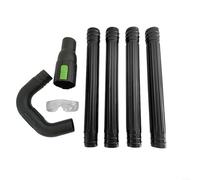 Kit de nettoyage de gouttière avec 4 rallonges et buse rotative à 360° compatible avec la plupart des modèles de souffleurs à feuilles, noir pour propriétaires et entretien extérieur