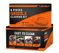 Kit de Nettoyage de Grille de 12 pièces pour Blackstone, kit de Nettoyage de Grille à Dessus Plat, Anti-Rayures, tampons à récurer pour Cuisine - 10 tampons à récurer et 2 poignées