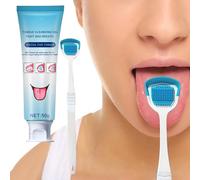 Kit de nettoyage de langue - 1 gel nettoyant pour la langue + 1 brosse à langue - Gel de langue Tongue Cleaner pour lutter efficacement contre la mauvaise et une fraîche - Élimine les