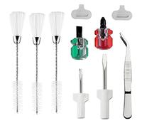 Kit de nettoyage de machine à coudre 10 pièces, 3 brosses à peluches à double tête, 4 tournevis de taille, 2 tournevis à plaque d'aiguille et 1 pince à épiler pour réparation de machine à coudre