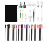 Kit de nettoyage de machine à coudre 36 pièces comprenant brosses en silicone coupe-fil pinces tournevis et sacs de rangement pour l'entretien et la réparation de diverses machines à coudre