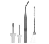 Kit de Nettoyage de Machine à Coudre 4 Pièces, Pince à épiler, Brosse à Peluches à Double Tête, 2 Tournevis de Tailles Différentes, pour Nettoyer la Machine à Coudre