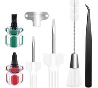Kit de nettoyage de machine à coudre 7 pièces comprenant une pince à épiler, une brosse à peluches à double extrémité, un tournevis pour planche à aiguille, un tournevis et 4 tournevis courts, un