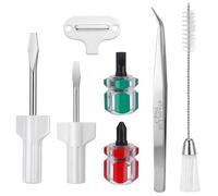 Kit de nettoyage de machine à coudre 7 pièces, outil de réparation de machine à coudre comprenant une pince à épiler, une brosse à peluches à double extrémité, un tournevis et 4 tournevis courts pour