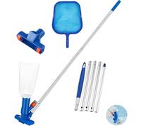 Kit de nettoyage de piscine - Aspirateur sous vide - Aspirateur de sol et écumeur - Épuisette avec épuisette, tête d'aspiration de sol, tige télescopique à 4 sections de 153 cm - Pour piscine, jacuzzi