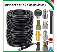 Kit de nettoyage de tuyaux de tuyau de Drainage d'égout de 2M-35M, Kit de buse rotative, nez NPT à 1/4 boutons, pour Karcher K2K3K4K5K6k7. 7M
