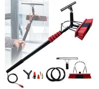 Kit de nettoyage de vitres à énergie solaire - Brosse extensible de 5,4 m pour nettoyer les fenêtres en extérieur sans effort, idéal pour un usage domestique et commercial