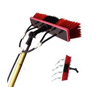 Kit de nettoyage de vitres avec brosse rotative, perche télescopique et tuyau d'alimentation en eau domestique alimenté par panneau solaire, bras télescopique de 6 m avec boucle en acier, in
